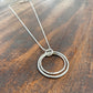 Silver Circule Two Ring Drop Pendant