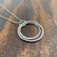 Silver Circule Two Ring Drop Pendant