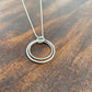 Silver Circule Two Ring Drop Pendant