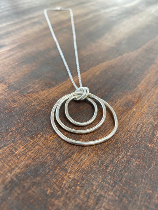 Organic Shaped Three Circle Drop Pendant