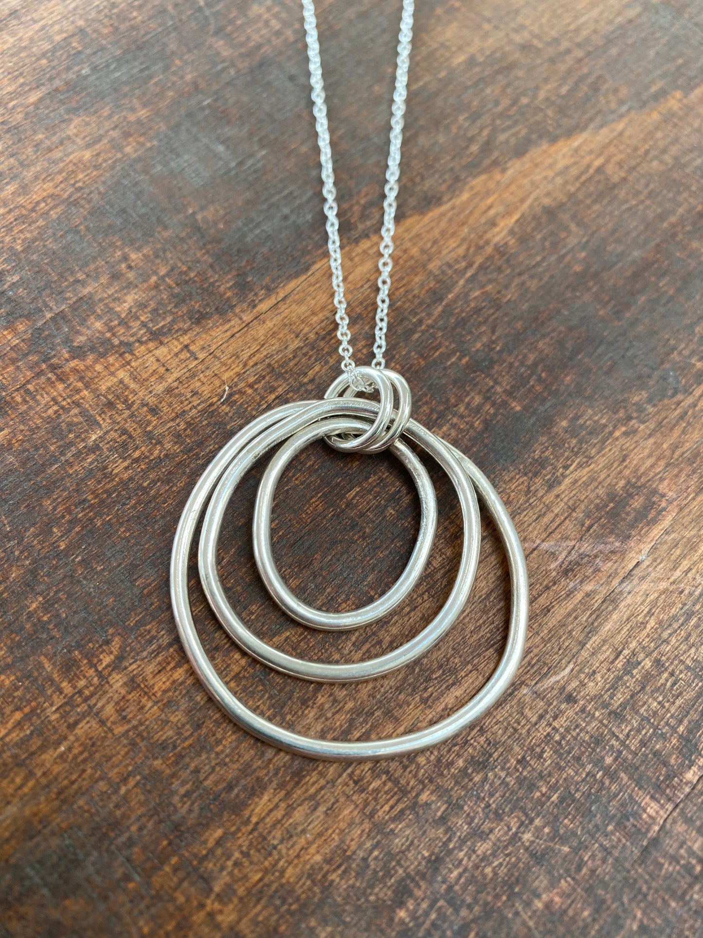 Organic Shaped Three Circle Drop Pendant