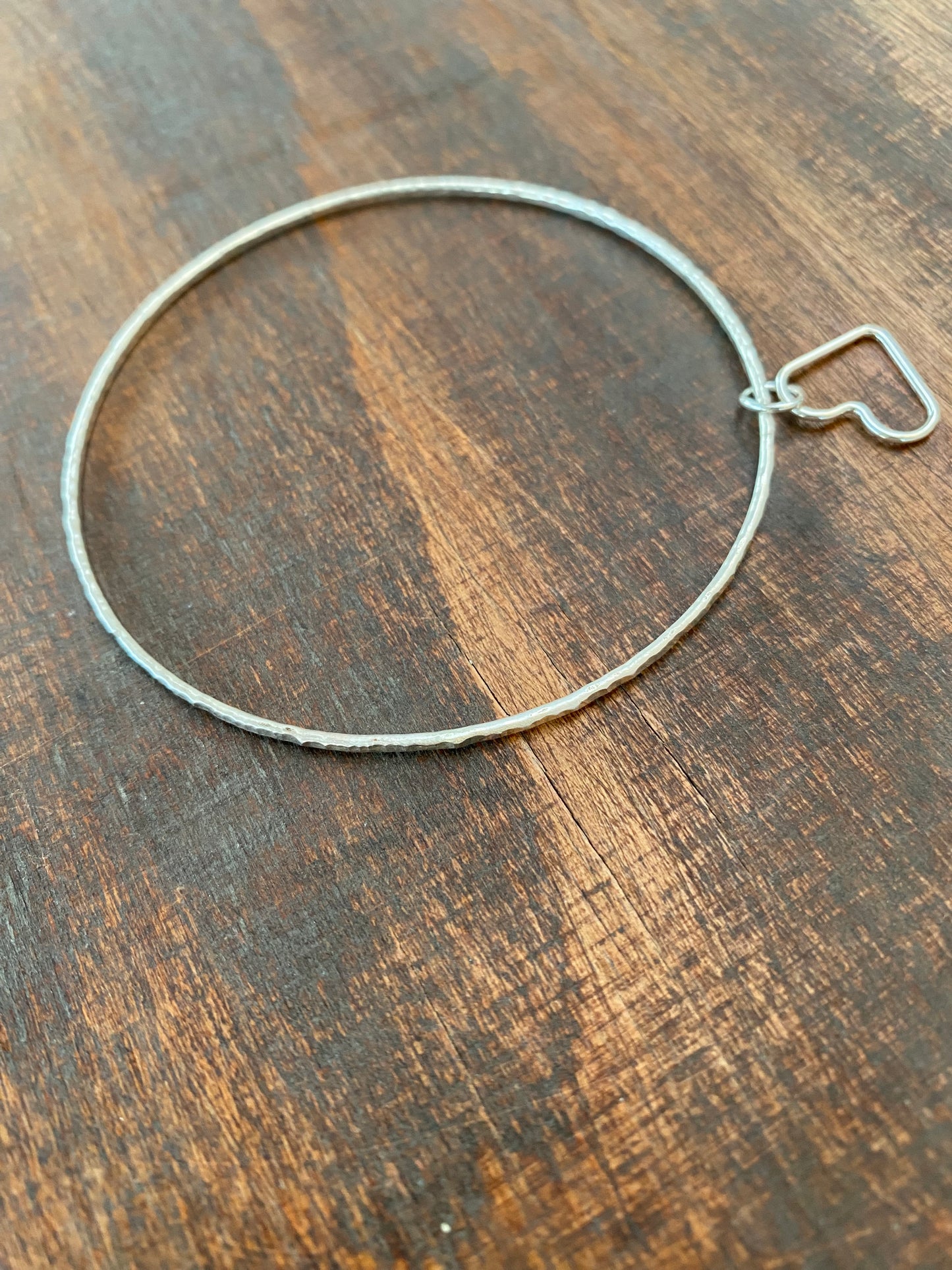 Silver Bangle with Heart