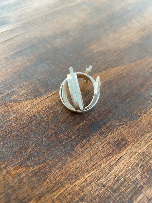 Art Deco Styled Two Bar Ring